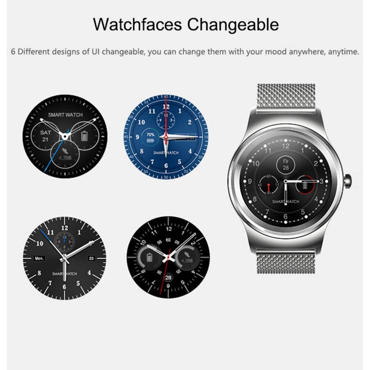 SMA-Round 1.28 inch Color Touch Screen Bluetooth Smart Watch, Waterproof, Support Voice Control / Heart Rate Monitor / Sleep Monitor / Bluetooth Camera, Compatible with Android and iOS System, SMA-Round/Orange Leather Strap, SMA-Round/Silver Leather St...