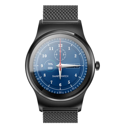 SMA-Round 1.28 inch Color Touch Screen Bluetooth Smart Watch, Waterproof, Support Voice Control / Heart Rate Monitor / Sleep Monitor / Bluetooth Camera, Compatible with Android and iOS System, SMA-Round/Orange Leather Strap, SMA-Round/Silver Leather St...