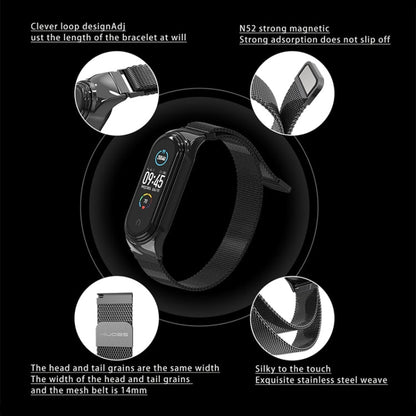 Mijobs Milan CS Screwless Buckle Metal Watch Band Case for Xiaomi Mi Band 5 & 6, Host not Included