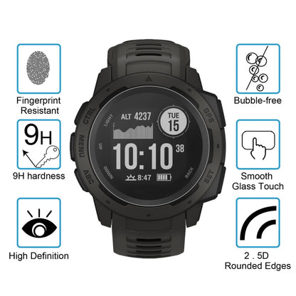 ENKAY Hat-Prince 0.2mm 9H 2.15D Curved Edge Tempered Glass Film for Garmin Instinct Intelligent Sports Watch, 1 PCS Garmin Instinct