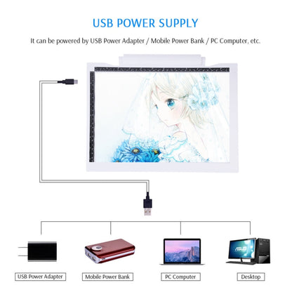 A4-19 6.5W Three Level of Brightness Dimmable A4 LED Drawing Sketchpad Light Pad with USB Cable