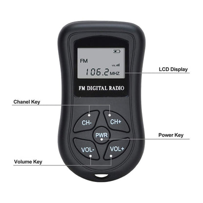 HRD-107 DSP Digital Display Portable Stereo FM Radio with Headset