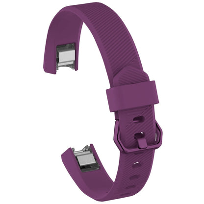 Solid Color Silicone Watch Band for FITBIT Alta / HR, Size: L(Brown), L