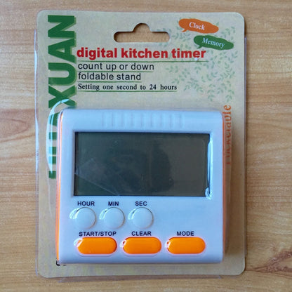 Kitchen Timer 24 Hours Digital Alarm Clock LCD Screen Magnetic Backing for Cooking Baking