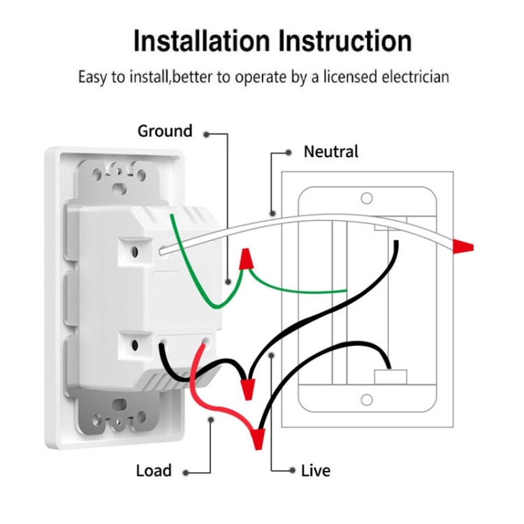 120 Type WiFi Smart Wall Touch Switch, US Plug