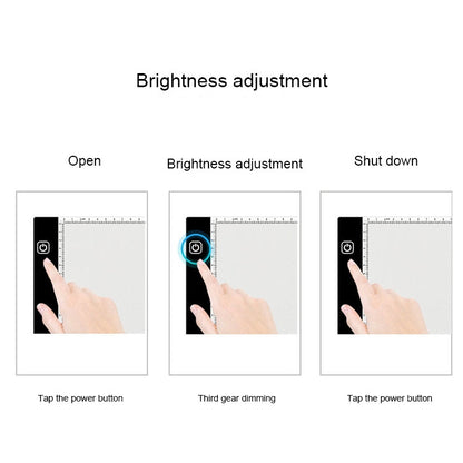 3.5W 5V LED USB Three Level of Brightness Dimmable A4 Acrylic Scale Copy Boards Anime Sketch Drawing Sketchpad, Copy Boards
