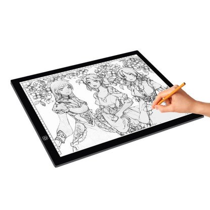 A3 8W 5V LED USB Stepless Dimming Acrylic Scale Copy Boards Anime Sketch Drawing Sketchpad with USB Cable & Power Adapter, Stepless Dimming with USB Cable & Power Adapter