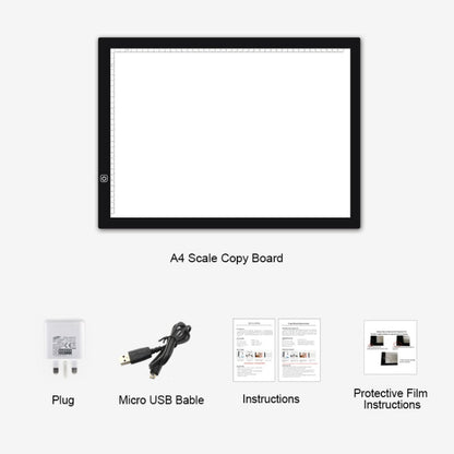 A3 8W 5V LED USB Stepless Dimming Acrylic Scale Copy Boards Anime Sketch Drawing Sketchpad with USB Cable & Power Adapter, Stepless Dimming with USB Cable & Power Adapter