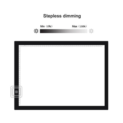 A3 8W 5V LED USB Stepless Dimming Acrylic Scale Copy Boards Anime Sketch Drawing Sketchpad with USB Cable & Power Adapter, Stepless Dimming with USB Cable & Power Adapter
