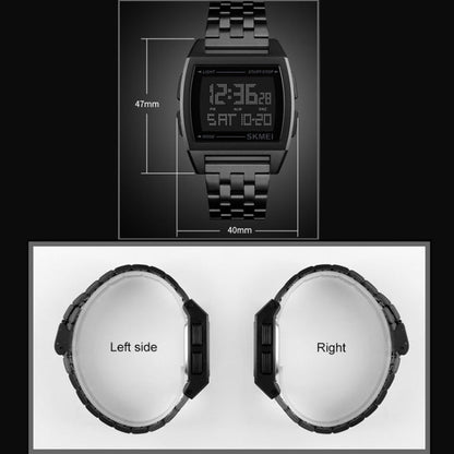 SKMEI 1368 Multifunctional Men Outdoor Sports Noctilucent Waterproof Digital Watch