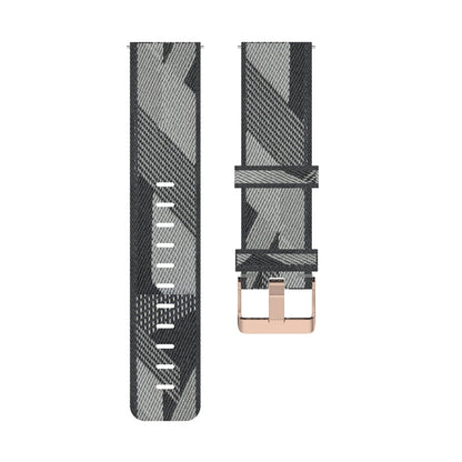 18mm Stripe Weave Nylon Wrist Strap Watch Band for Xiaomi Mi Watch, Garmin Vivomove 3s / Vivoactive 4s