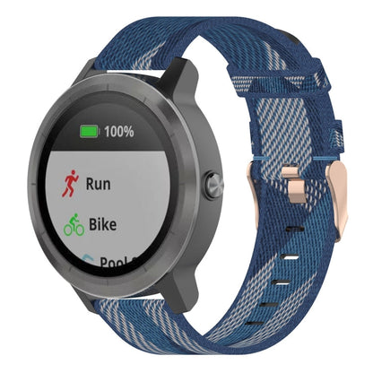 20mm Stripe Weave Nylon Wrist Strap Watch Band for Garmin Venu, Vivomove 3, Vivoactive 3, Forerunner 245 / 645