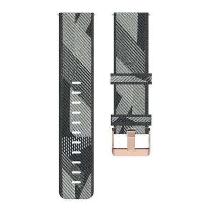 22mm Stripe Weave Nylon Wrist Strap Watch Band for Fossil Hybrid Smartwatch HR, Male Gen 4 Explorist HR & Sport