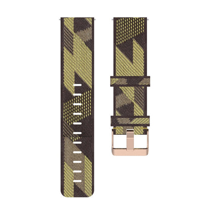 22mm Stripe Weave Nylon Wrist Strap Watch Band for Fossil Gen 5 Carlyle, Gen 5 Julianna, Gen 5 Garrett, Gen 5 Carlyle HR
