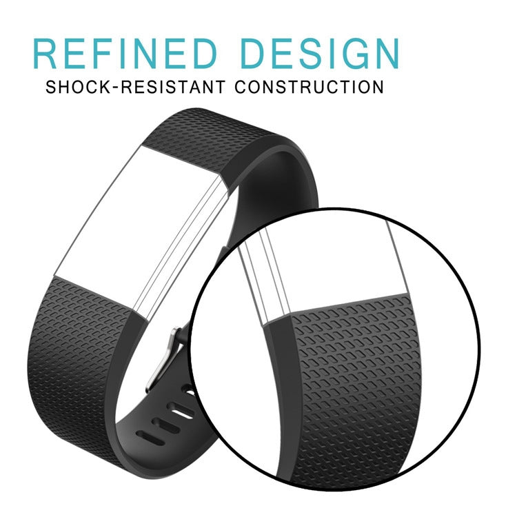 Square Pattern Adjustable Sport Watch Band for FITBIT Charge 2, Size: L, 12.5x8.5cm, L, Blue, L, White, L, Aqua Blue, L, Black, L, Light Pink, L, Light Purple, L, Mint Green, L, Coral Red, L, Navy Blue, L, Dark Purple, L, Purple, L, Cyan, L, Pink, L, R...