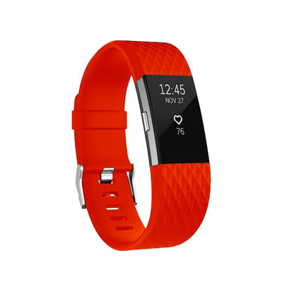 Diamond Pattern Adjustable Sport Watch Band for FITBIT Charge 2, Size: L, 12.5x8.5cm, L