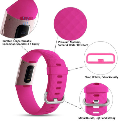 Diamond Pattern Adjustable Sport Watch Band for FITBIT Charge 2, Size: L, 12.5x8.5cm, L