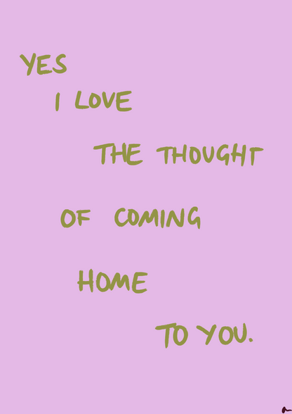 Coming Home To You | Lilac and Green Romantic Music Art Print