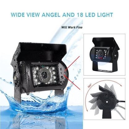K0164 7 inch HD Car 18 IR Night Vision Rear View Backup Four Cameras Rearview Monitor, K0164