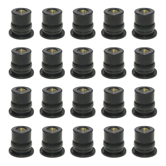 20 in 1 M6 Universal Motorcycle Windshield Brass Nuts, M6