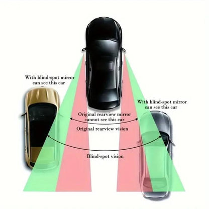 3R-091 Car Blind Spot Left Rear View Wide Angle Adjustable Mirror, 3R-091 (Black), 3R-091