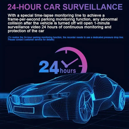 3.16 inch 1080P HD Night Vision Front and Inside Dual Lenses Driving Recorder, Front and Inside Dual Lenses