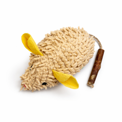 Ratty Mouse Interactive Plush Cat Toy with Catnip & Matatabi Stick – Bite & Chew Toy for Cats