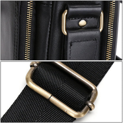6028 Multifunctional Fashion Top-grain Leather Messenger Bag Casual Men Shoulder Bag