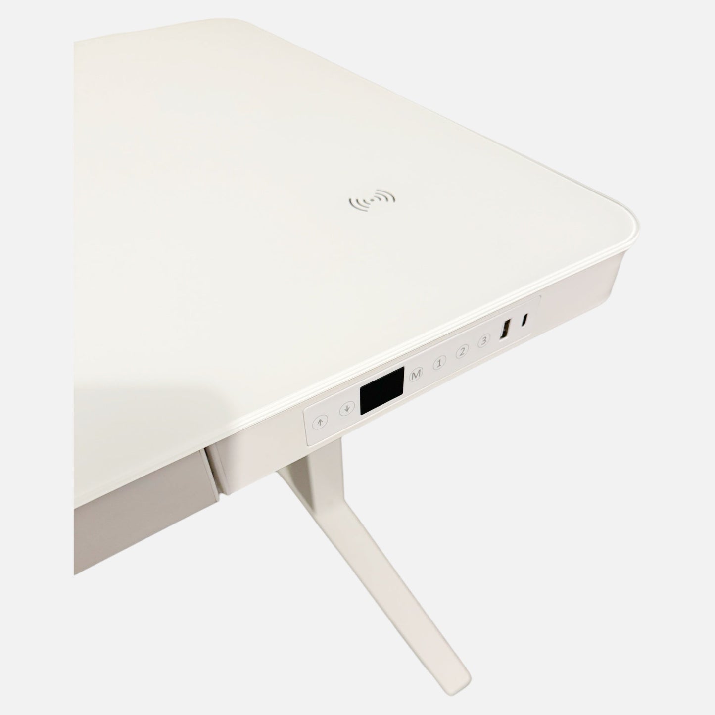 E-Max Electric Height Adjustable Desk White (Glass Top) – Purus Life