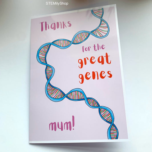 Thanks for the great genes mum DNA anatomical biology science Mother's Day card