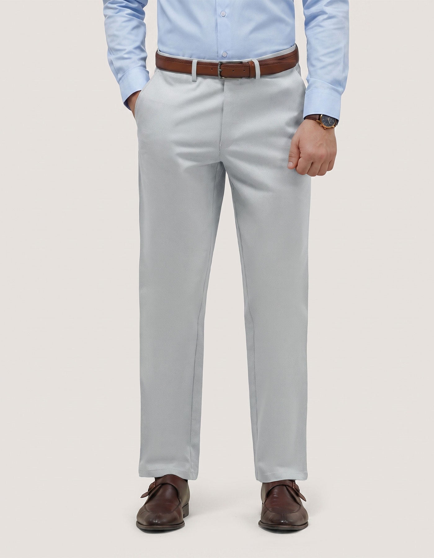 Silver Easy Care Chino Trouser