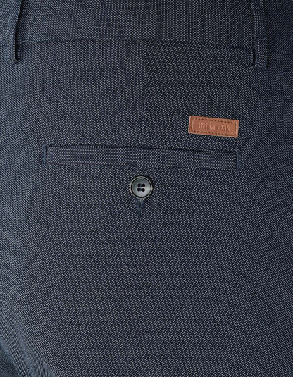 Blue Textured Chino Trouser