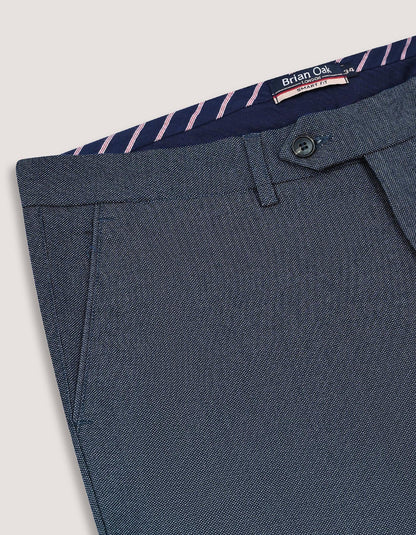 Blue Textured Chino Trouser
