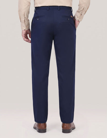 Navy Smart Fit Textured Chino Trouser