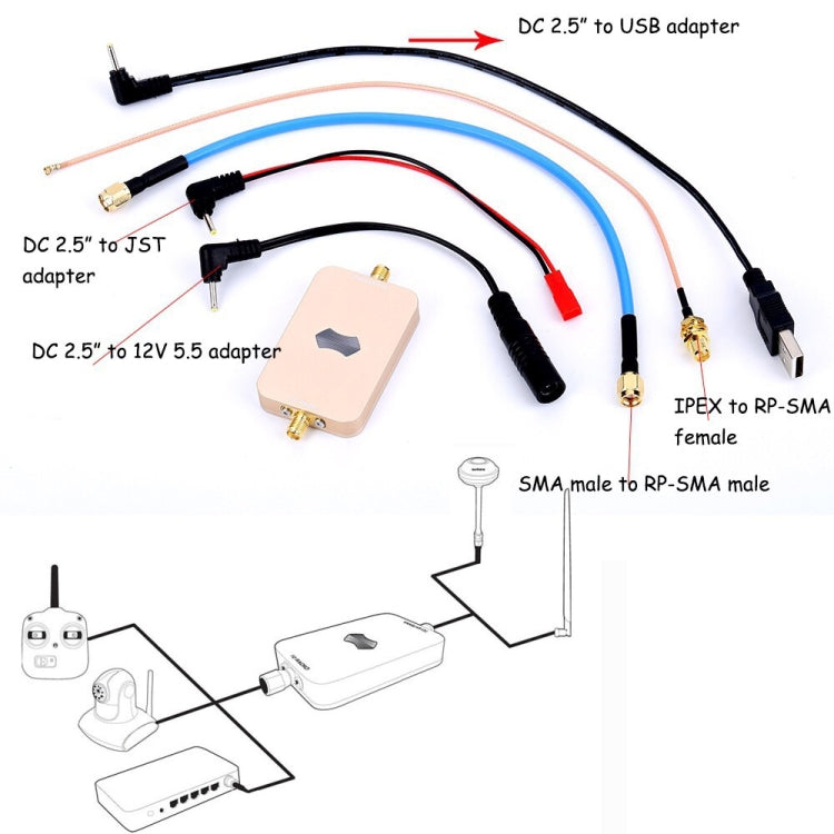 SH-RC58G2W 5.8GHz 2W Wireless WiFi Signal Booster Amplifier for UAV RC, SH-RC58G2W