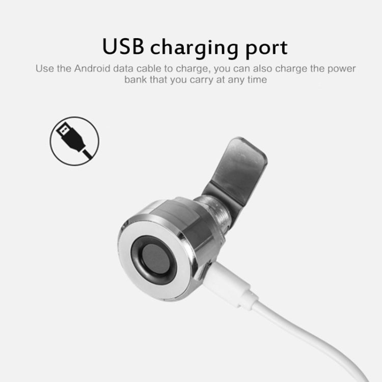 T22F Micro USB Charging Zinc Alloy Smart Bilateral Open Fingerprint Drawer Lock File Cabinet Lock, Bilateral Open Fingerprint