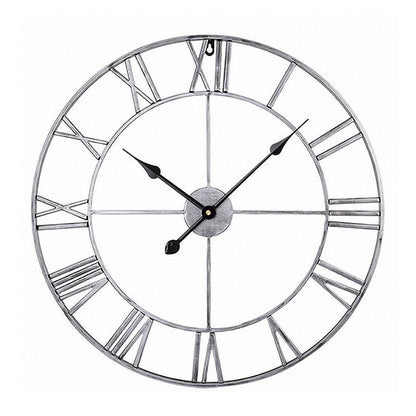 40cm Retro Living Room Iron Round Roman Numeral Mute Decorative Wall Clock, 40cm