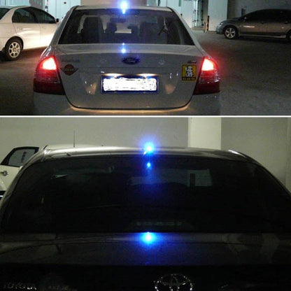 Solar Colorful Light Anti Collision Shark Fin Car Taillight LED Flash Warning Light Caution Light