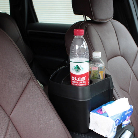 SHUNWEI SD-1605 Multifunction 3 in 1 Car Cup Holder Drink Bottle Can Garbage Can Portable Vehicle Trash Can Bin Rubbish Bin Organizer, SD-1605 Black, SD-1605 Khaki