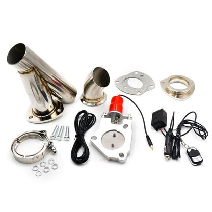 CNSPEED Stainless Steel Car Remote Control Electric Exhaust Valve Pipe Set, Size: 2.5 inch, Size: 2.5 inch