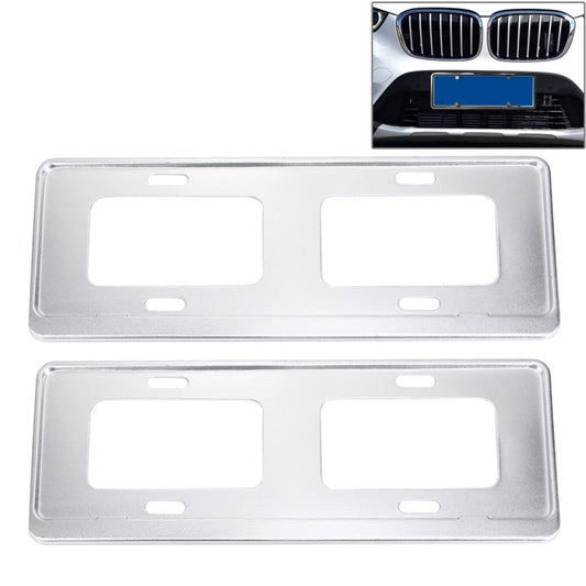 2 PCS Car License Plate Magnesium Alloy Bracket Frame Holder Stand Mount(Silver), Magnesium Alloy Bracket