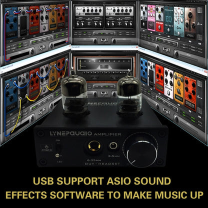 LINEPAUDIO A962 HiFi 6J9 Vacuum Tube Power Headphone Amplifier USB ASIO Sound Card, A962
