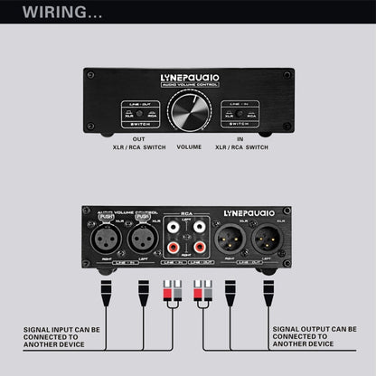 LINEPAUDIO A967 Full-balanced Passive PreAmp Active Speaker Two-channel Volume Controller, A967