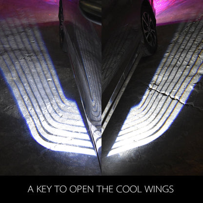2 PCS DC 8-36V Ghost Shadow Courtesy Angel Wings Projection Lamp Car Door LED Welcome Lights, Cold Blue, Blue, Red, White