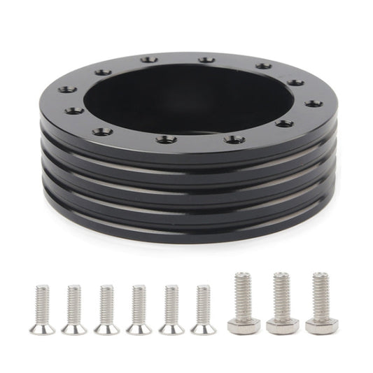 Car Hub for 6-Hole to 3-Hole Steering Wheel Adapter Boss Kit Steering Wheel Spacer Bolts, Adapter (Black)