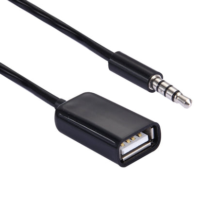 3.5mm Male to USB 2.0 Female Audio Converter Retractable Coiled Cable for Car MP3 Speaker U Disk, Length: 1m, 1pcs
