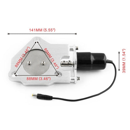 Universal Car 2.5 inch Stainless Steel Racing Electric Exhaust Cutout Valves Control Motor Kit, 2.5 inch