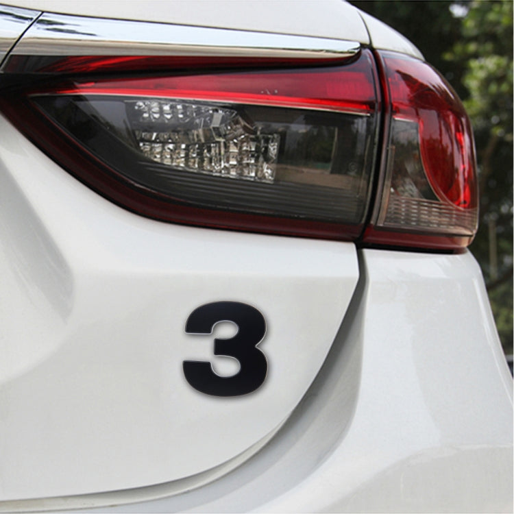 Car Vehicle Badge Emblem 3D Number One Self-adhesive Sticker Decal, Size: 3.6*4.5*0.5cm, 7, 8, 1, 2, 3, 4, 5, 6