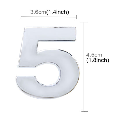 Car Vehicle Badge Emblem 3D Number One Self-adhesive Sticker Decal, Size: 3.6*4.5*0.5cm, 5, 6, 7, 8, 1, 2, 3, 4