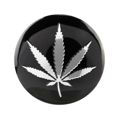 4 PCS Car-Styling Silver Leaves Pattern Metal Wheel Hub Decorative Sticker, Diameter: 5.8cm, Silver Leaves